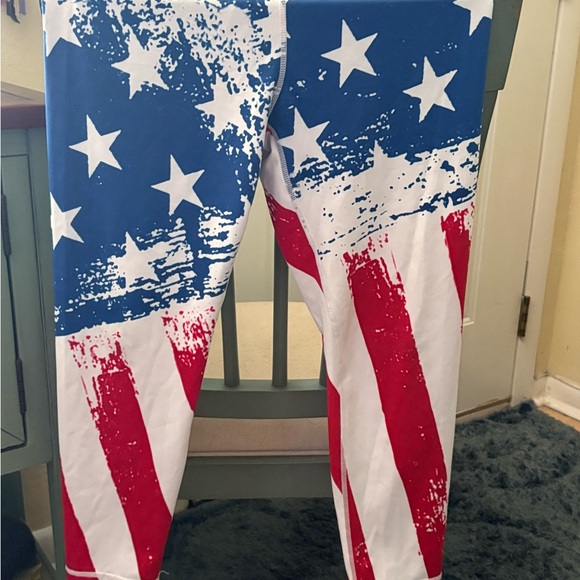 Constantly Varied Gear Blue and White Star Leggings Full Length - L - Picture 3 of 4